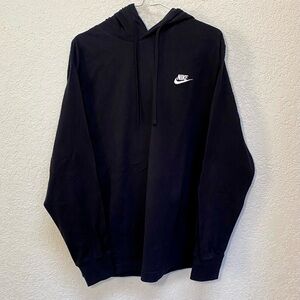 Nike Hoodie Men's L Black Sportswear Club Fleece Pullover Jersey Sweatshirt NSW